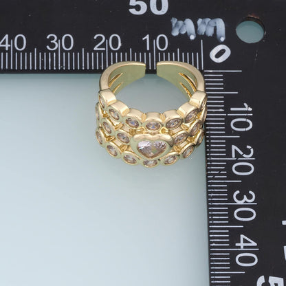 18K Gold Filled Cubic Zirconia Heart Jewelry Making Supplie for Jewelry Making